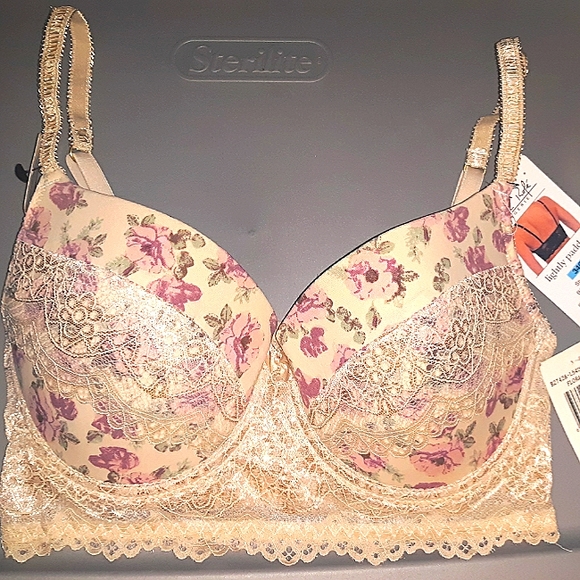 NWT☆RENE ROFE 34C Lacey Balconette Push-up Bra☆Beautiful - Picture 14 of 16